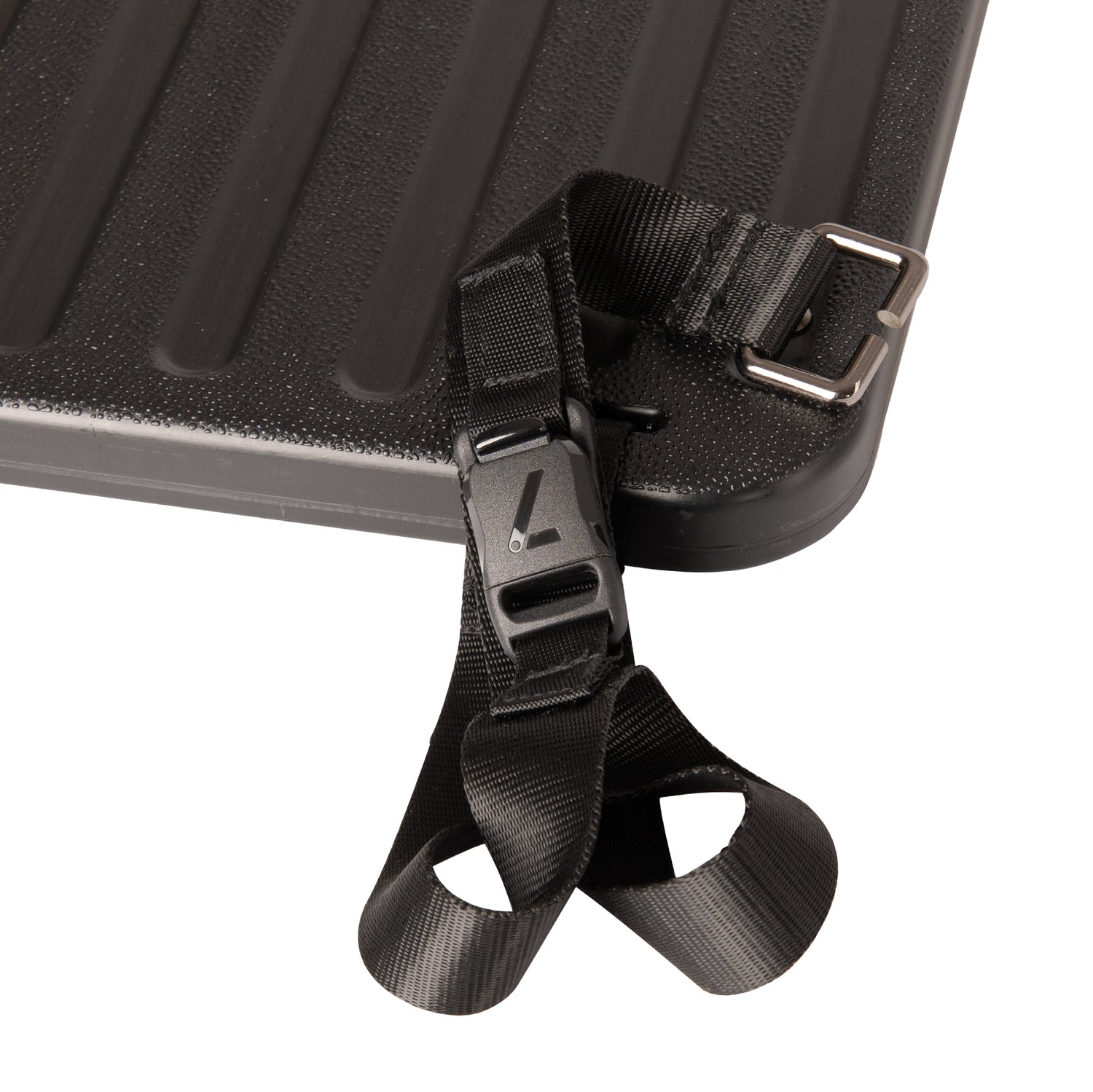 Detailed view of strap for the Buddy Board accessory designed for WonderFold W2 and W4 stroller wagons